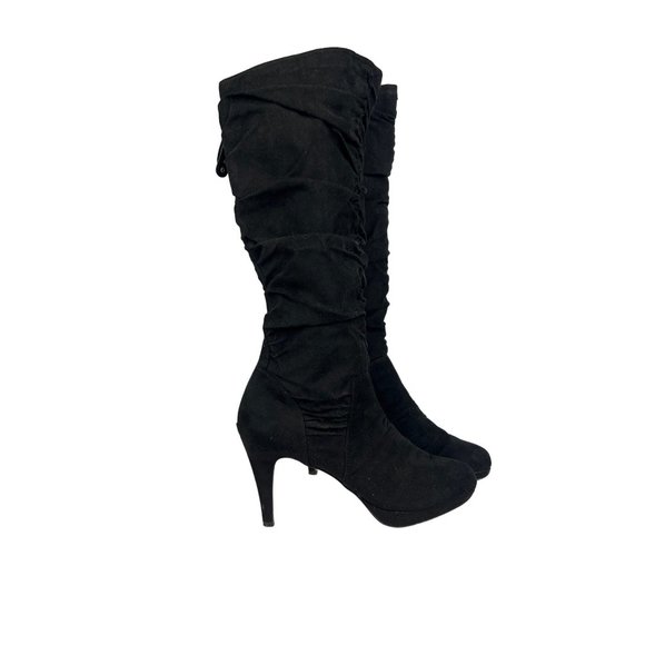 Adrienne Vittadini Peedro Suede Heel Slouch Boots - Picture 3 of 11